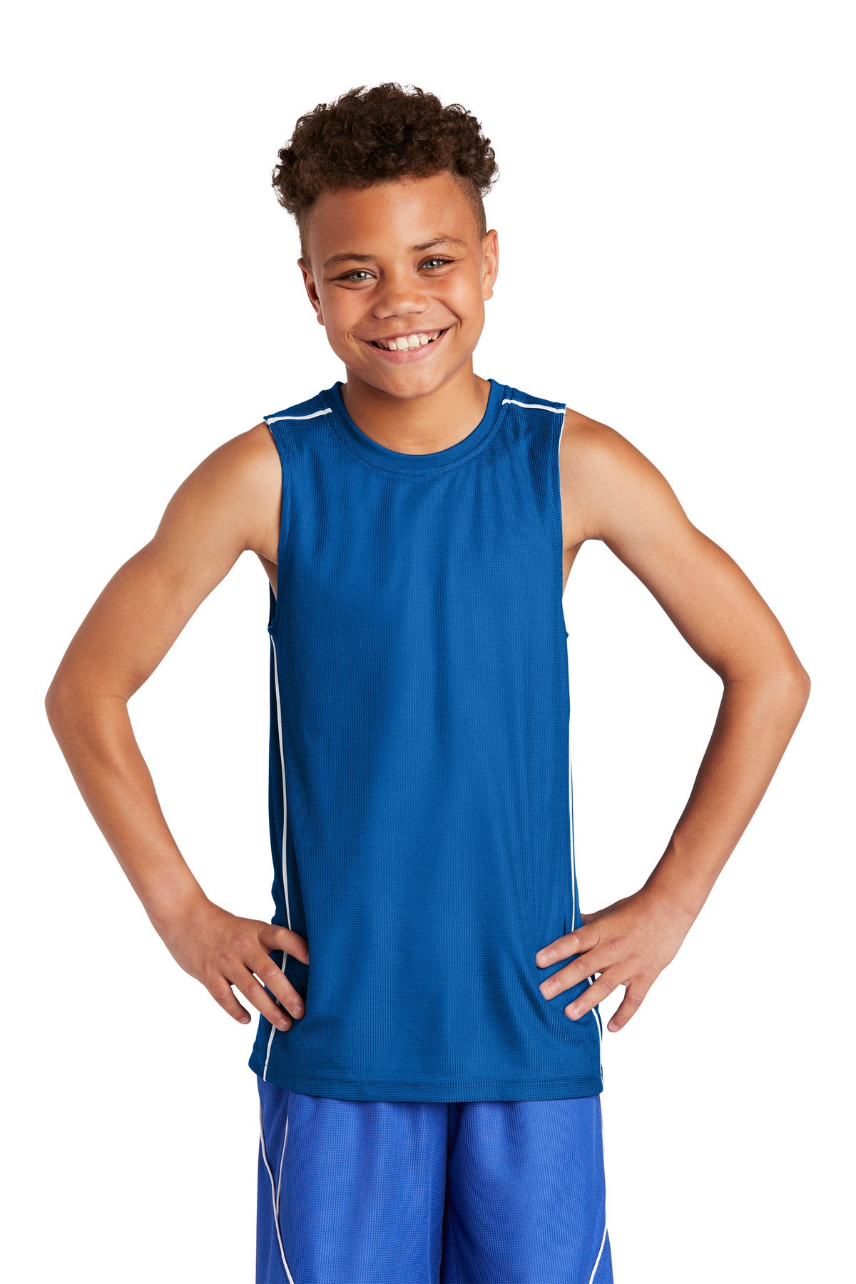 Sport-Tek® Youth PosiCharge® Mesh Reversible Sleeveless Tee. YT555