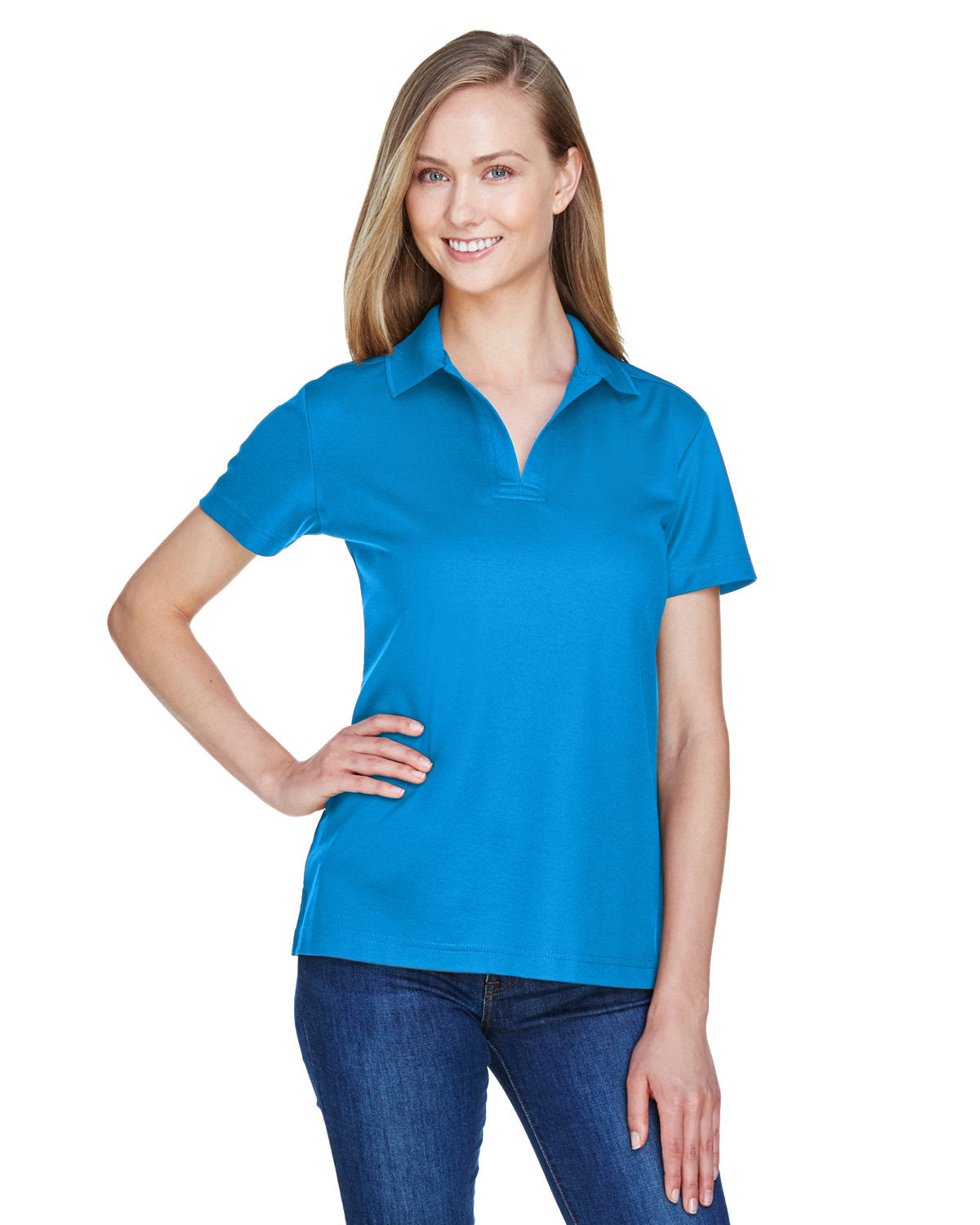 Devon & Jones CrownLux Performance® Ladies' Plaited Polo