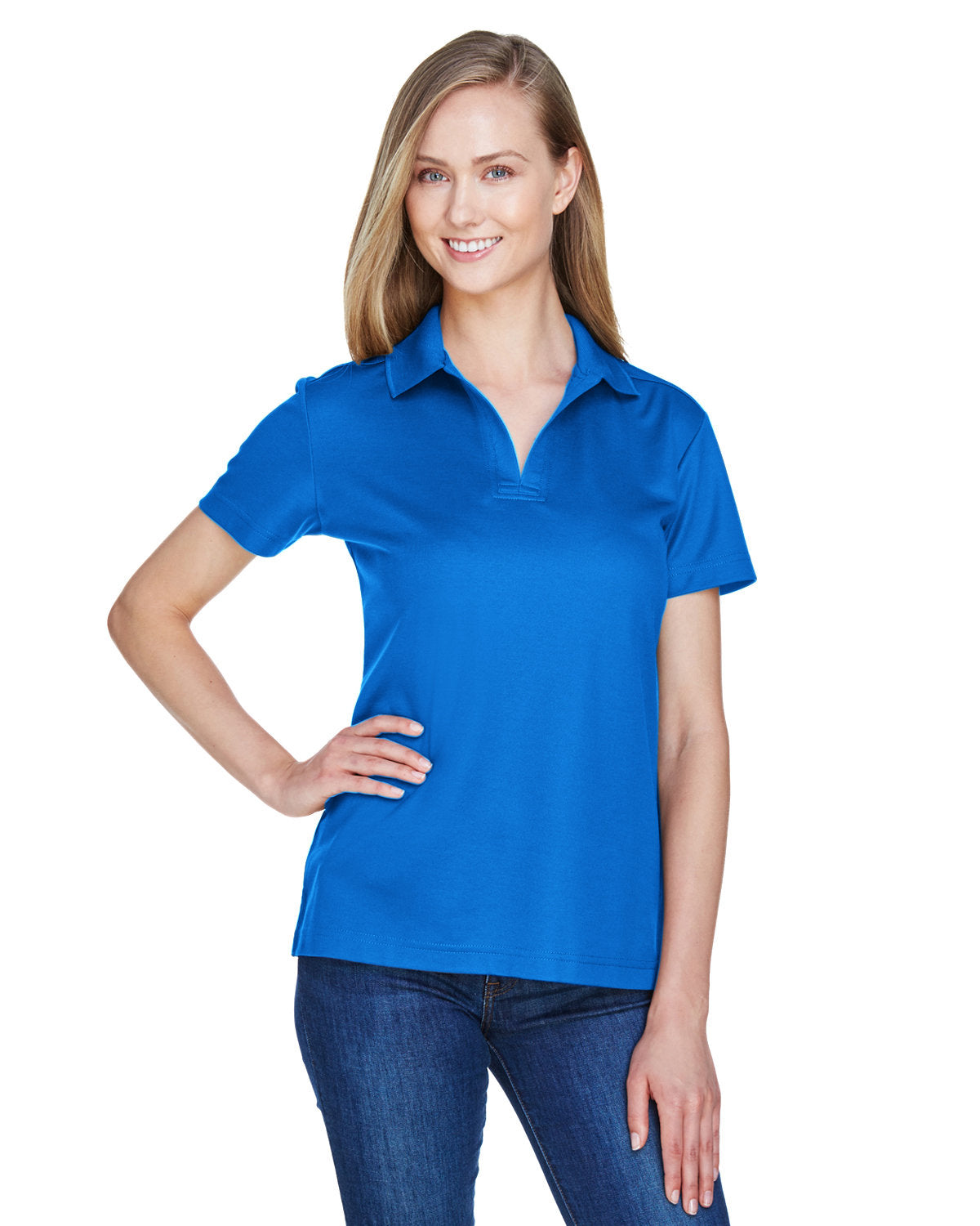 Devon & Jones CrownLux Performance® Ladies' Plaited Polo